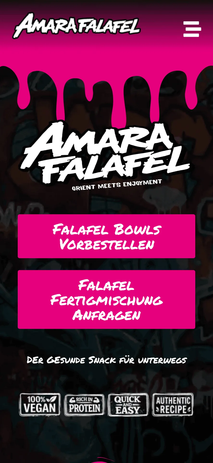 Amara Falafel Speisekarte